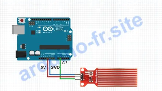 Collegamento del sensore di livello dell’acqua Arduino Uno