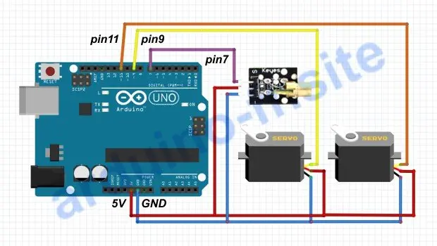 Schema per la costruzione gioco per gatti con Arduino Uno