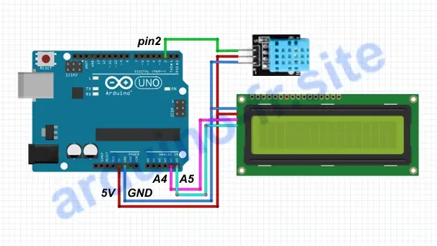 Schema per la costruzione stazione meteo su Arduino Uno con display 1602