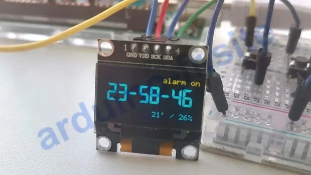 Orologio Arduino con OLED i2c e sensore DHT11