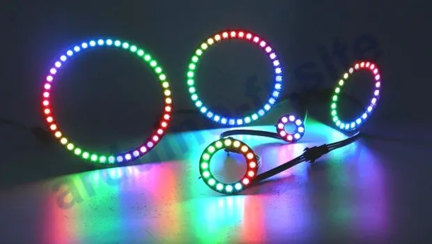 Modulo di NeoPixel Ring LED RGB 16/24 pinout, datasheet