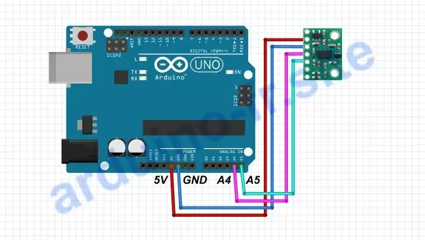 Collegamento del sensore VL53L0X, VL53L1X Arduino