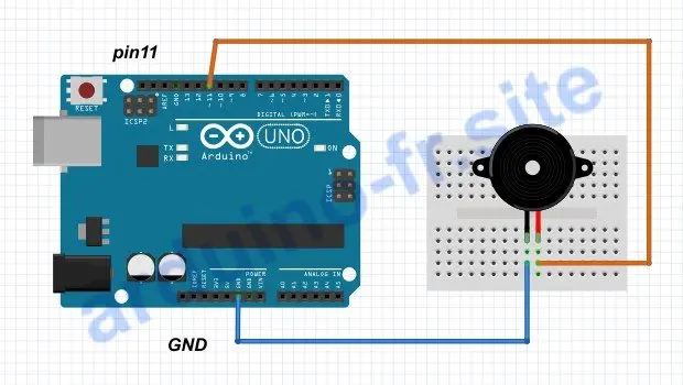 Collegamento buzzer passivi e attivi ad Arduino Uno