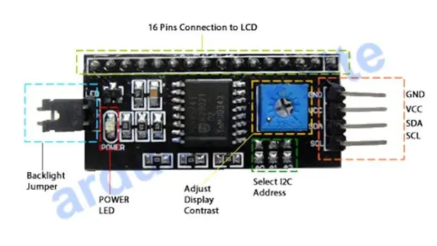 Modulo i2c per display LCD 1602 Arduino