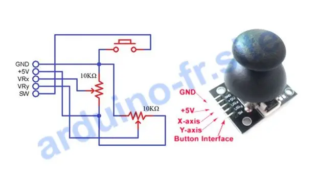 Modulo ky-023 joystick Arduino pinout, datasheet