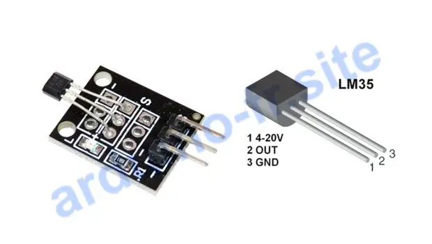 Modulo di sensore di temperatura analogico LM35 pinout, datasheet