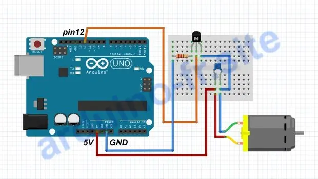 Come collegare un motore ad Arduino tramite transistor