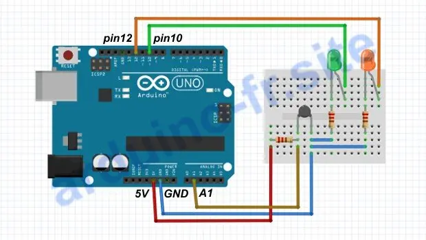 Como utilizzare termistore NPN / PTC Arduino Uno