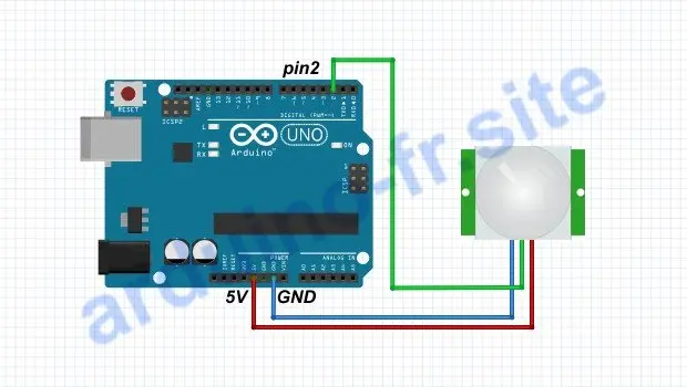 Collegamento del sensore di movimento PIR HC-SR501 Arduino Uno