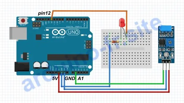 Collegamento del sensore di vibrazione SW-420 Arduino Uno