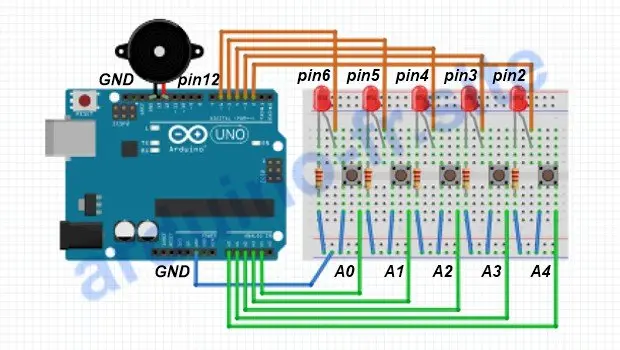 Arduino gioco con LED Ripeti la sequenza