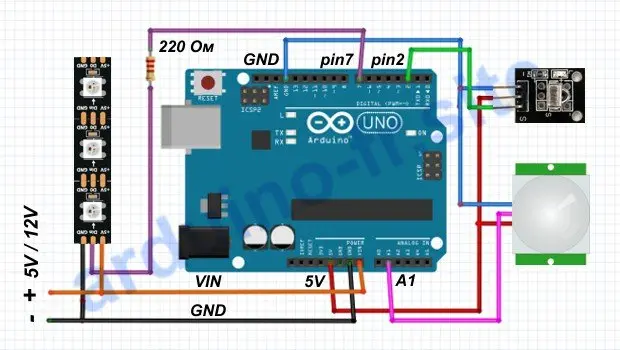 Illuminazione intelligente con telecomando Arduino