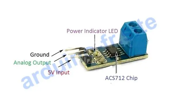 Modulo di sensore di corrente ACS712 Arduino pinout, datasheet