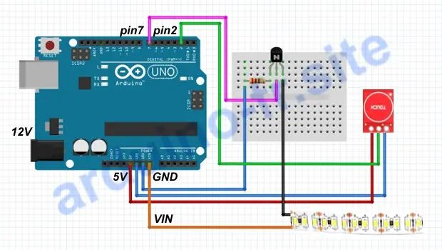 Collegamento del modulo TTP223 con Arduino